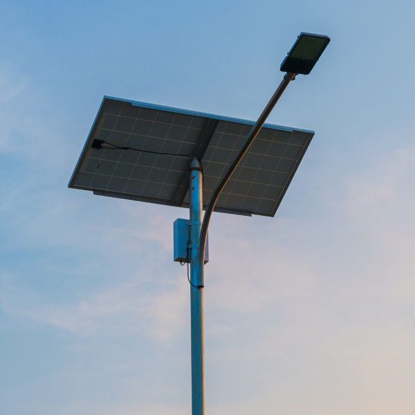Close up of a high strength octagonal pole by Triveni Solar