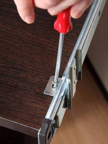 Close up of corrosion resistant bracket & accessories for solar mounting