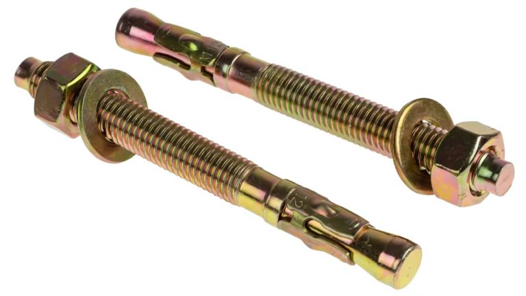 Close up view of galvanized anchor bolt for secure mounting