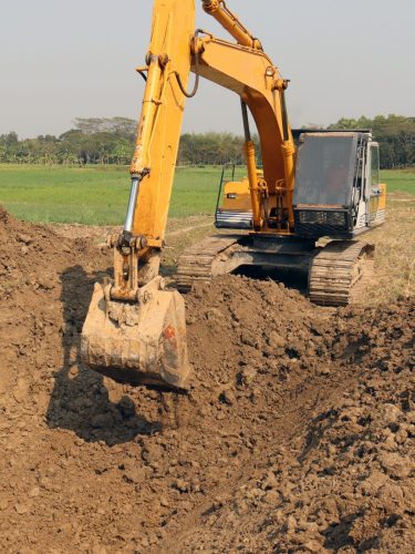 Close up view of tractor hydraulic pump in action