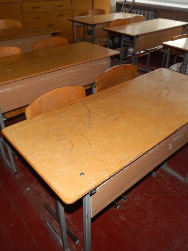 Dual seating school bench for students