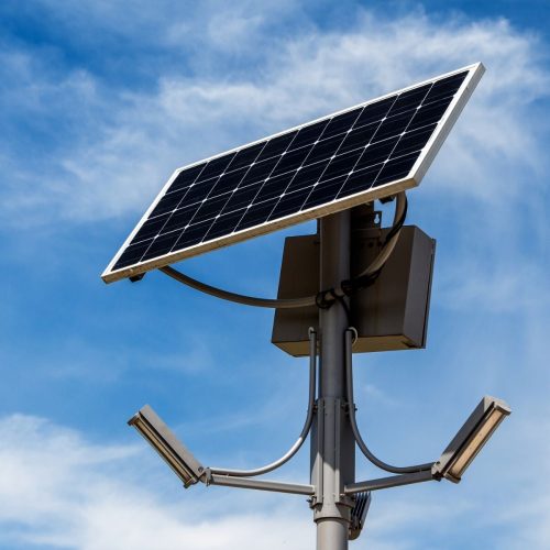Durable galvanized octagonal pole for solar street lighting installations