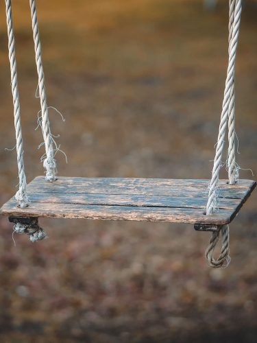 Durable metal frame swing perfect for balcony relaxation