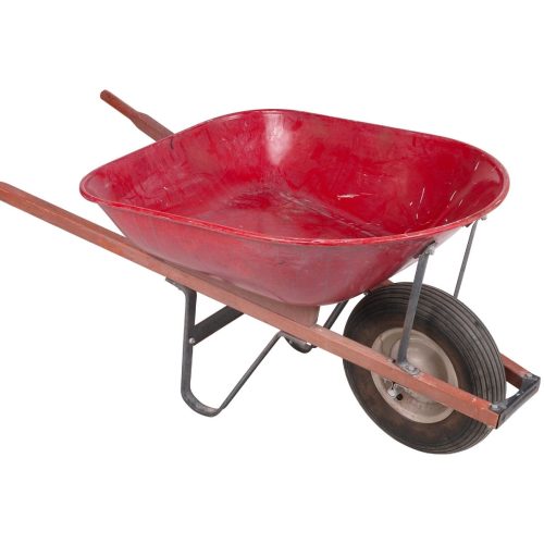 Durable metal wheel barrow with rubber grip handles