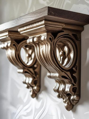 Elegant decorative metal brackets for balcony railings