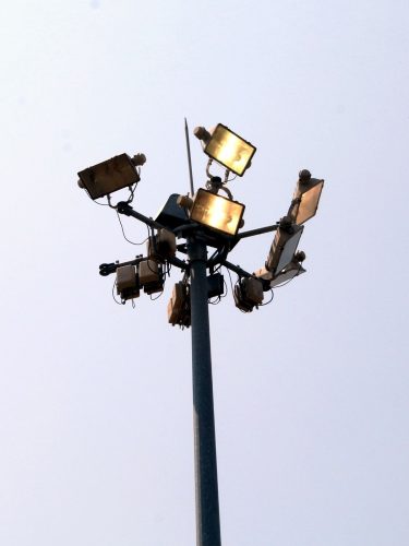 High mast light installation at an industrial site by Triveni Sola