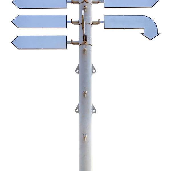 Installation of a tall signage pole along a highway route