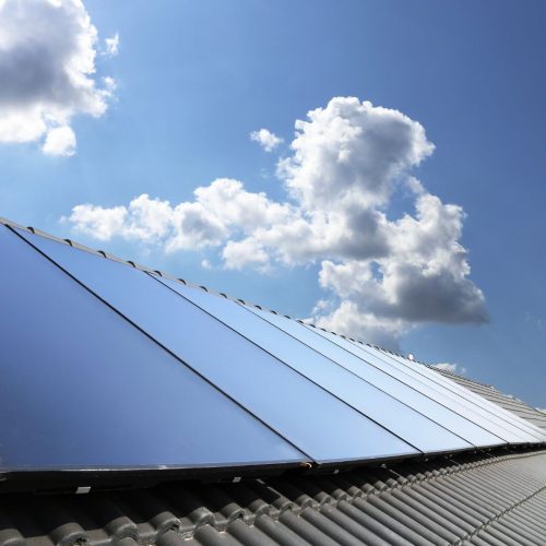 Monocrystalline photovoltaic panel generating clean solar energy