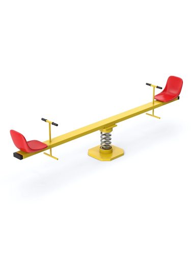 Sea saw with ergonomic handles and safe footrests