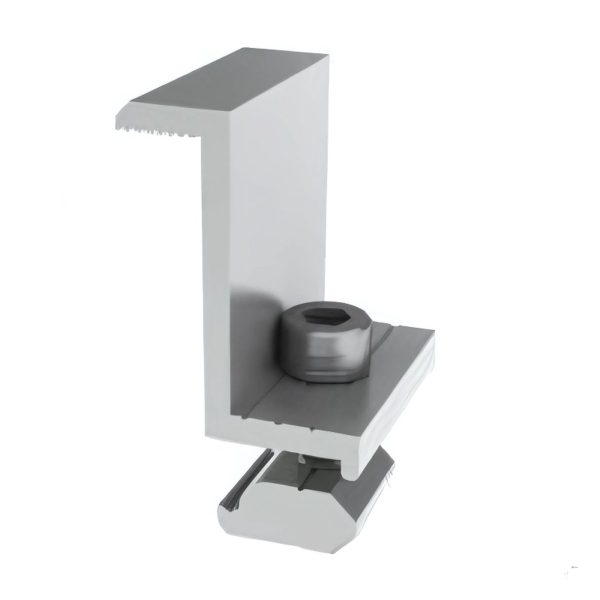 Solar structure end clamp for secure panel mounting