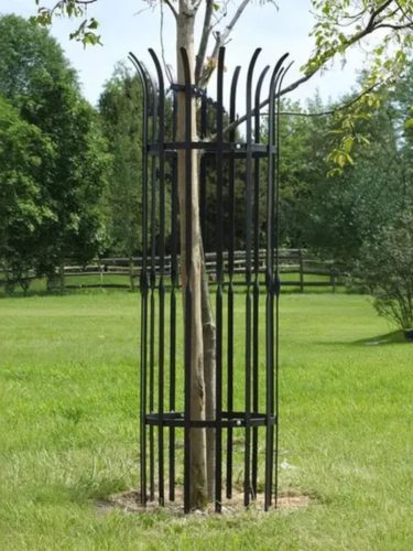 Tree guard with galvanized finish for roadside plantation safety