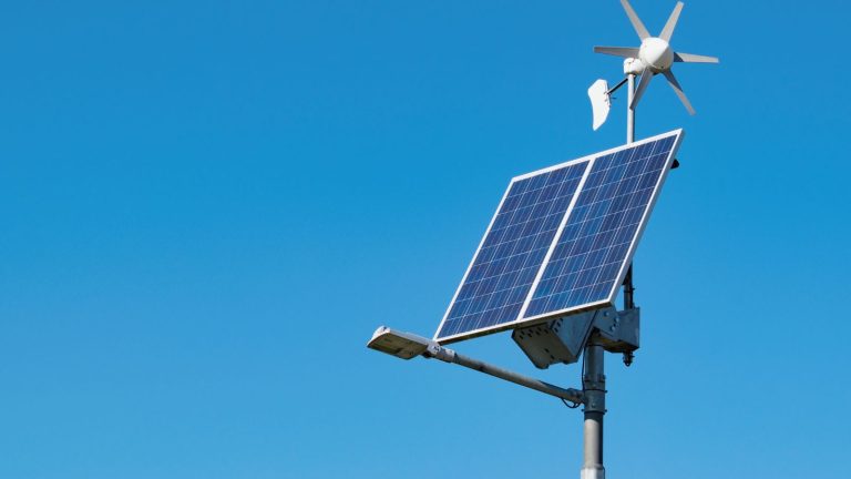 Triveni Solar octagonal pole supporting LED street lights